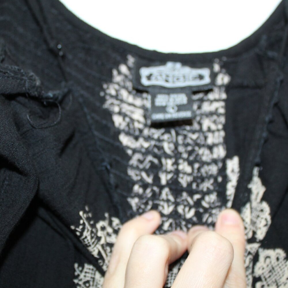 Angie Black Boho Cold Shoulder Dress Size Large - Picture 5 of 11